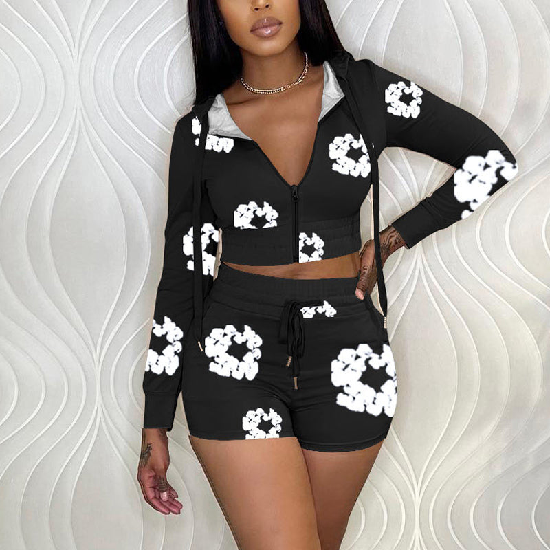 Floral Print 2PCS Shorts Set