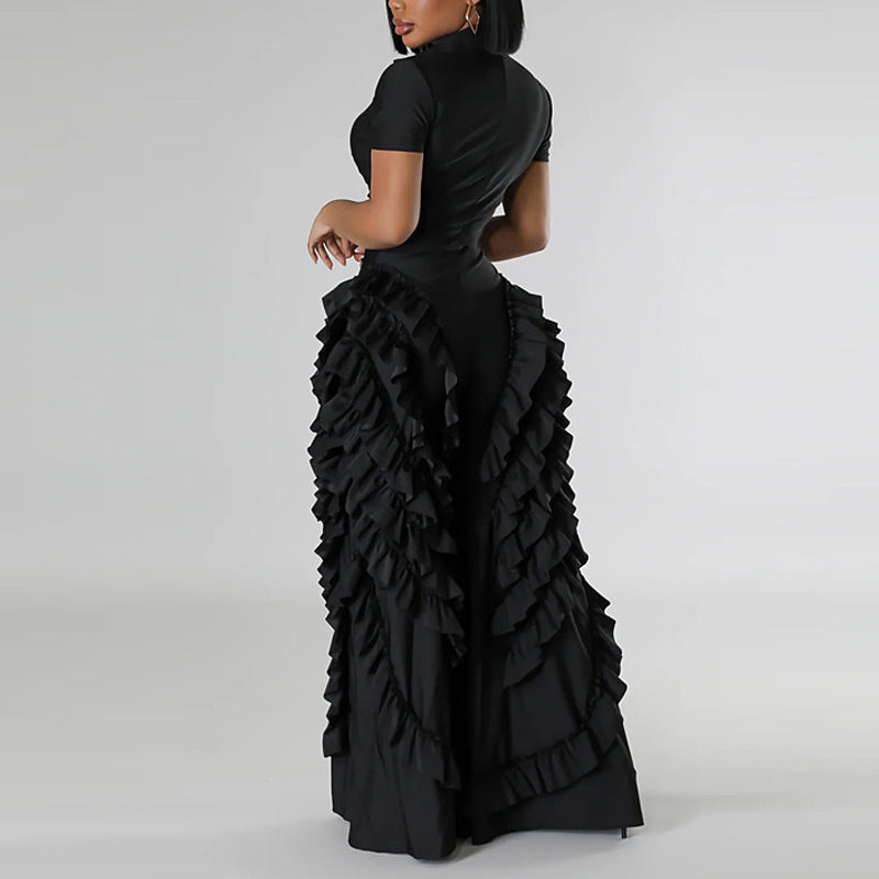 Ruffle Wide Leg Jumpsuit