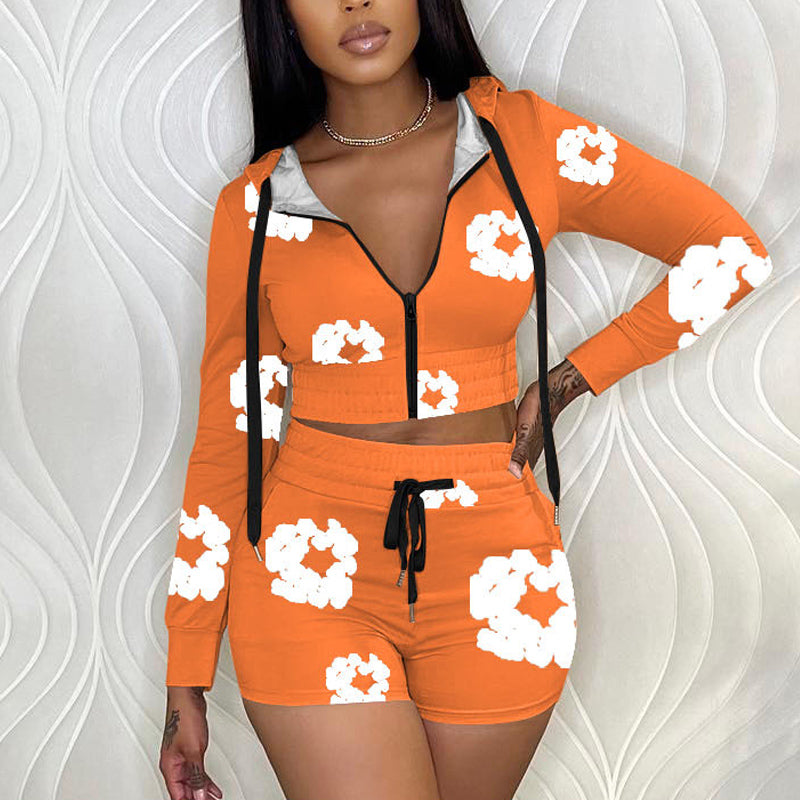 Floral Print 2PCS Shorts Set