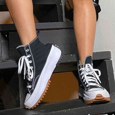 Colorblock Lace Up Platform Sneakers