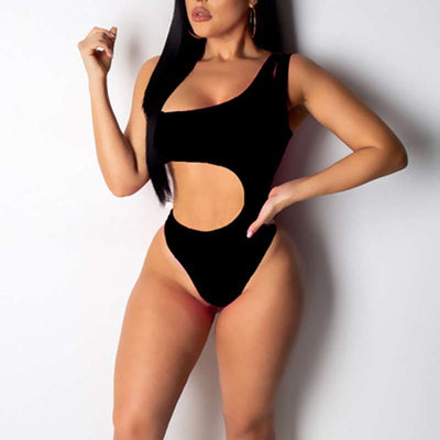 Print Long Sleeve Cut Out Two Piece Swimsuit Set