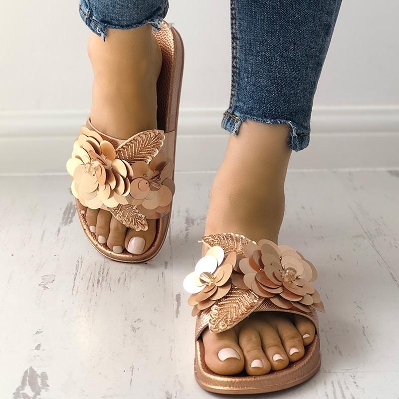 Sequins Embellished Non-Slip Flat Sandals - Shop Shiningbabe - Womens Fashion Online Shopping Offering Huge Discounts on Shoes - Heels, Sandals, Boots, Slippers; Clothing - Tops, Dresses, Jumpsuits, and More.