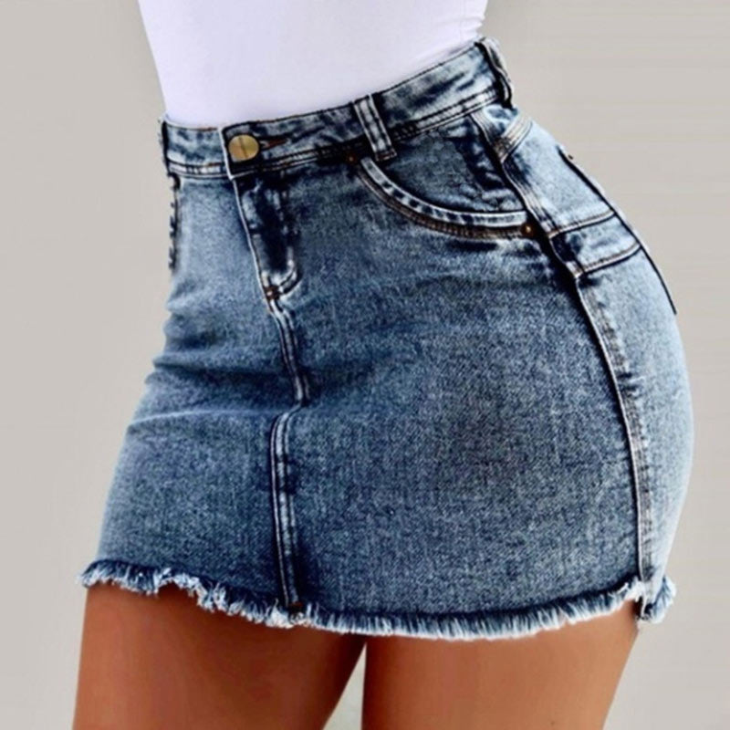 High Waist Denim Pocket Skirts