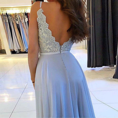 Solid Sleeveless Lace Patchwork High Slit Maxi Dress