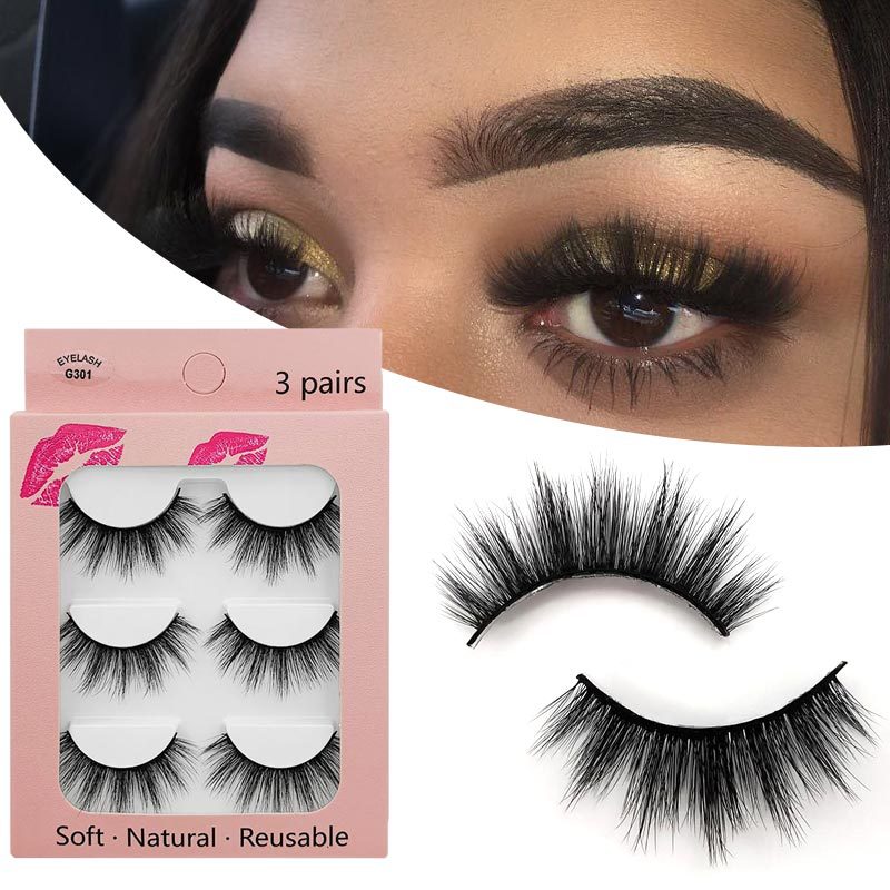 3 Pairs 3D Faux Mink Layered False Eyelashes