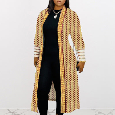 Leopard Pattern Long Sleeve Casual Coat