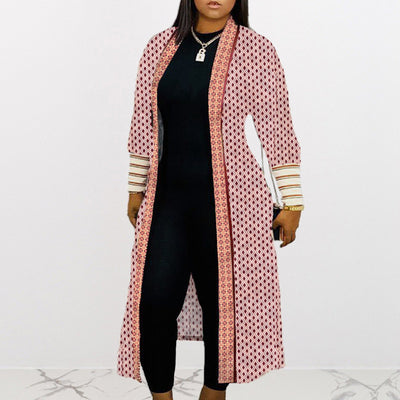 Leopard Pattern Long Sleeve Casual Coat