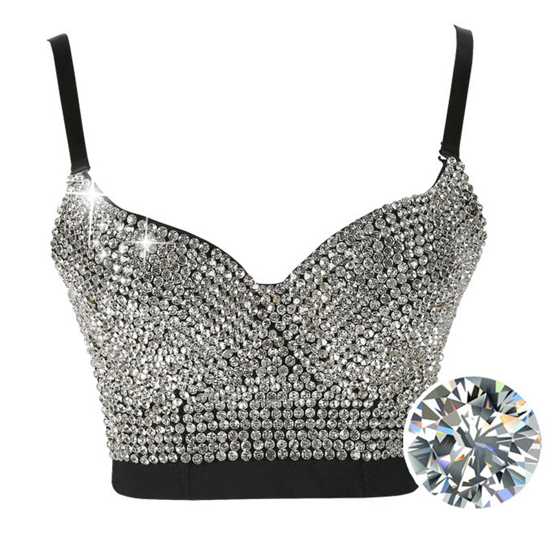 Sequins Rhinestone Decoration Bralette