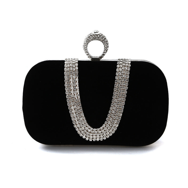 Rhinestone Letter U Pattern Clutch Bag