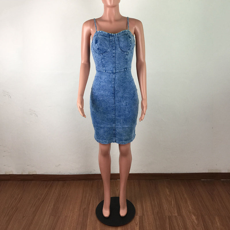 Denim Sexy Bodycon Cami Mini Dress