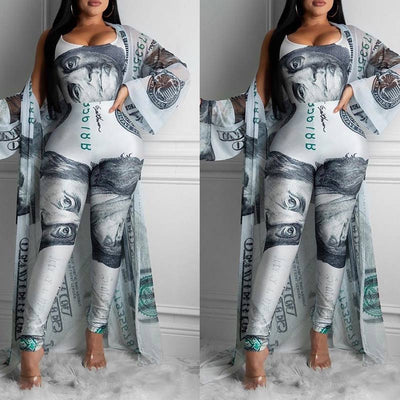 Dollar Patter Long Sleeve Three Piece Set