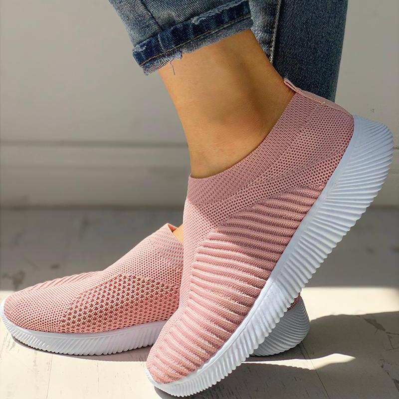 Net Surface Breathable Knitting Shoes - Cherrybetty