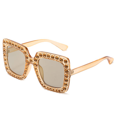 Solid Studded Frame Sunglasses