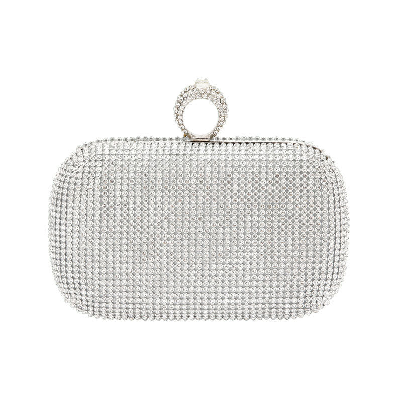 Rhinestone O-Ring Evening Clutch Bag