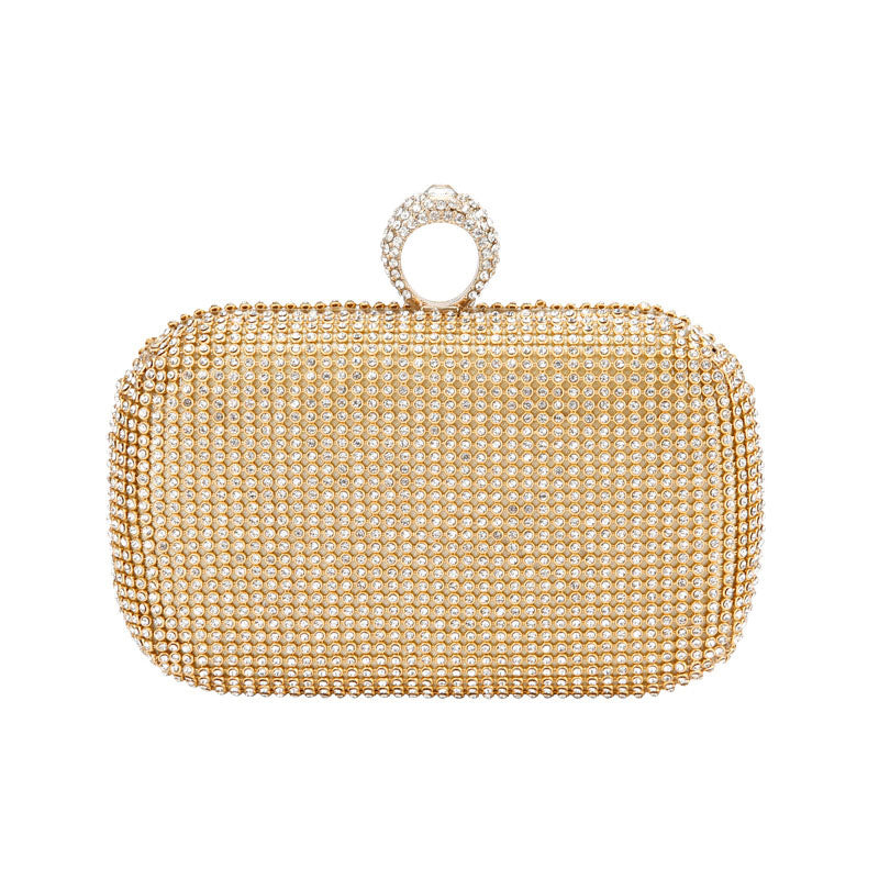 Rhinestone O-Ring Evening Clutch Bag