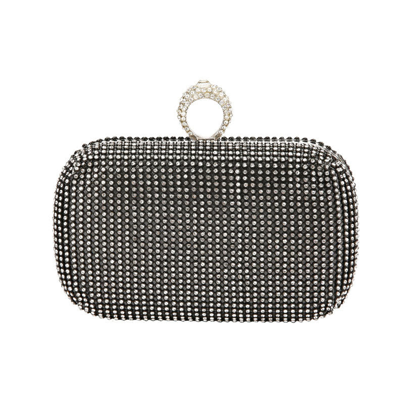 Rhinestone O-Ring Evening Clutch Bag