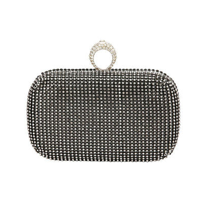 Rhinestone O-Ring Evening Clutch Bag