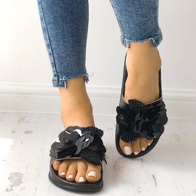 Sequins Embellished Non-Slip Flat Sandals - Shop Shiningbabe - Womens Fashion Online Shopping Offering Huge Discounts on Shoes - Heels, Sandals, Boots, Slippers; Clothing - Tops, Dresses, Jumpsuits, and More.