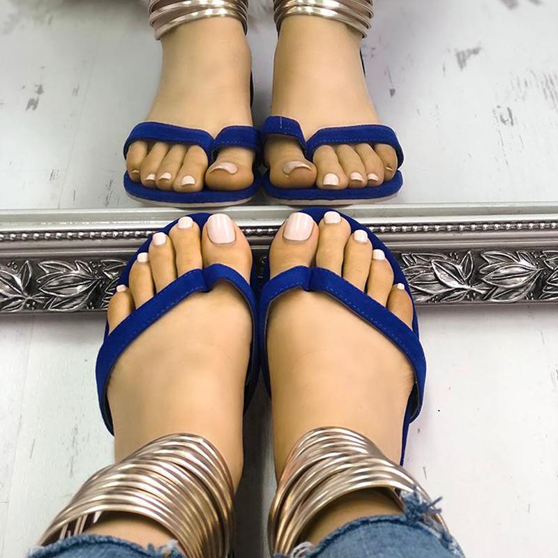 Fashion Metal Ring Flat Sandals - Shop Shiningbabe - Womens Fashion Online Shopping Offering Huge Discounts on Shoes - Heels, Sandals, Boots, Slippers; Clothing - Tops, Dresses, Jumpsuits, and More.