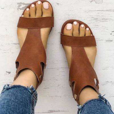 Fashion Cutout Buckle Metal Flat Sandals - Shop Shiningbabe - Womens Fashion Online Shopping Offering Huge Discounts on Shoes - Heels, Sandals, Boots, Slippers; Clothing - Tops, Dresses, Jumpsuits, and More.