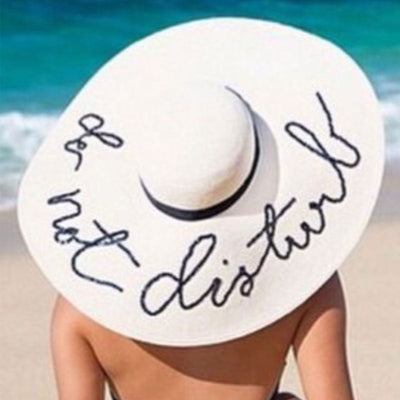 Boho Letter Wide Brim Oversized Beach Hats