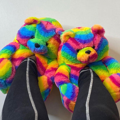 Solid Fluffy Cartoon Slippers