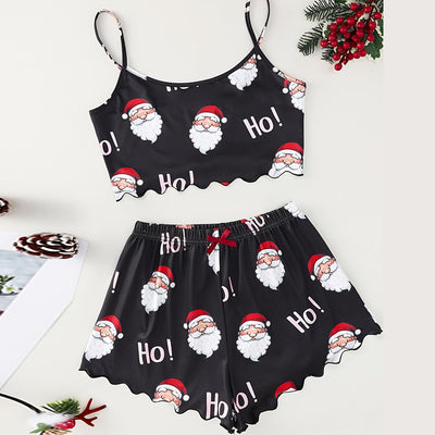 Christmas Print 2PCS Cami Set