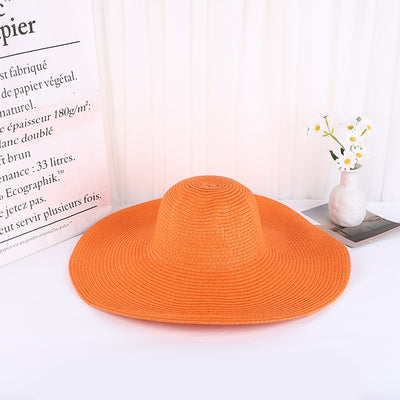 15CM Wide Brim Oversized Beach Hats UV Protection Straw Hat