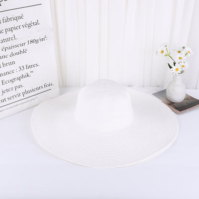 15CM Wide Brim Oversized Beach Hats UV Protection Straw Hat