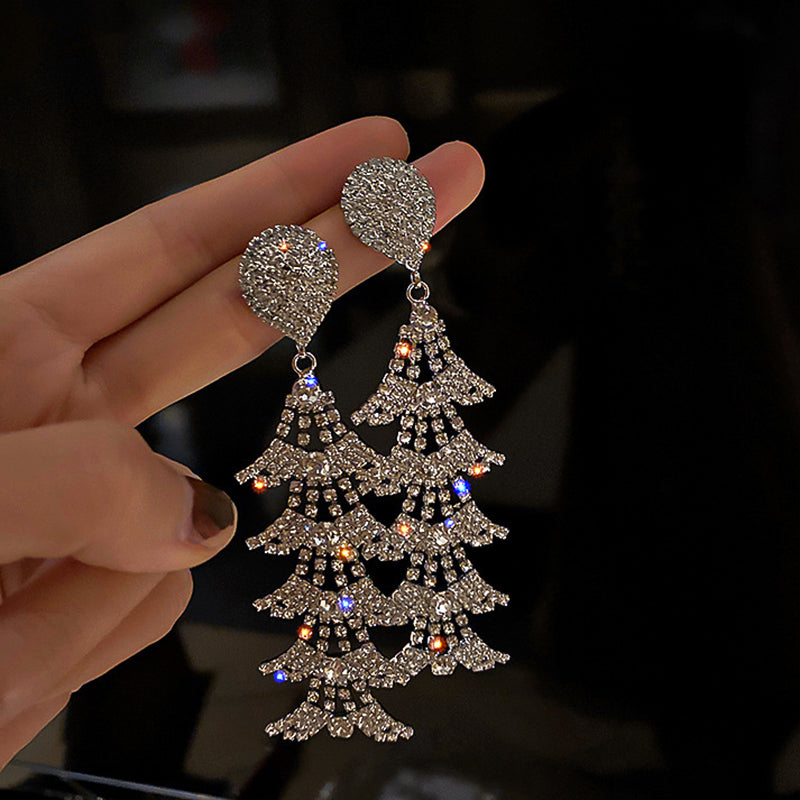 Studded Long Drop Earrings