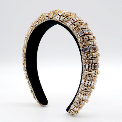 Shiny Rhinestone Headband Sparkly Crystal Wide Hairband Hair Hoop