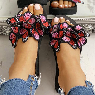 Butterfly Embellished Flat Casual Sandals - Shop Shiningbabe - Womens Fashion Online Shopping Offering Huge Discounts on Shoes - Heels, Sandals, Boots, Slippers; Clothing - Tops, Dresses, Jumpsuits, and More.