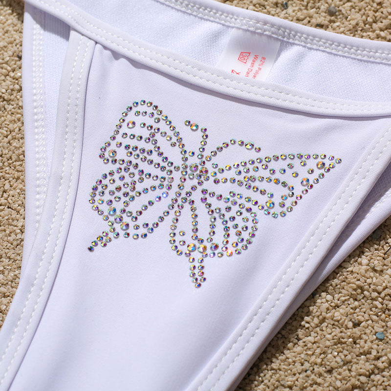 Sexy Rhinestone 2 Pcs Bikini Beach Swimsuit