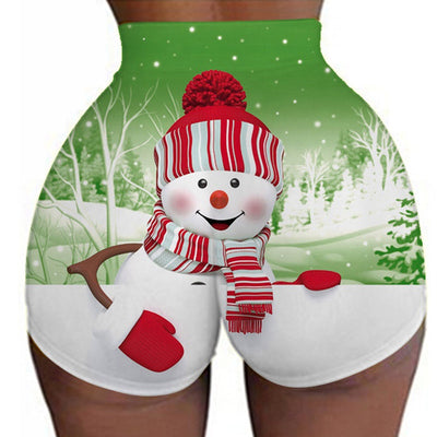 Casual Christmas Print Yoga Panty