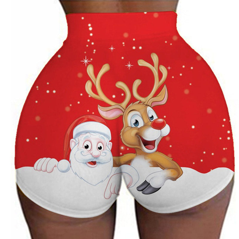 Casual Christmas Print Yoga Panty