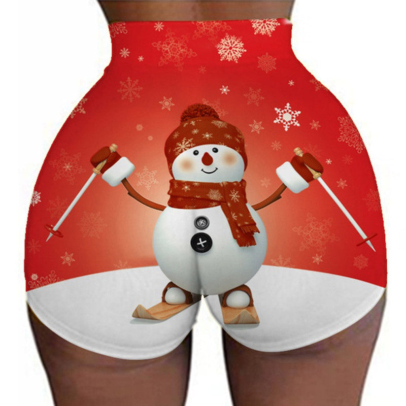 Casual Christmas Print Yoga Panty