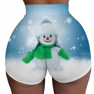 Casual Christmas Print Yoga Panty