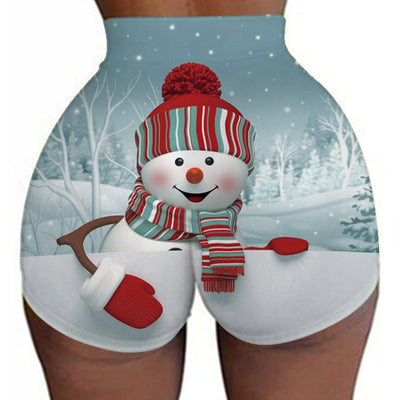 Casual Christmas Print Yoga Panty