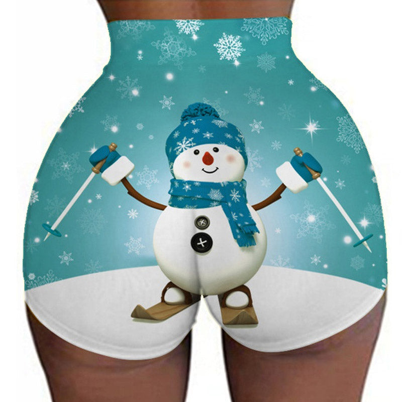 Casual Christmas Print Yoga Panty