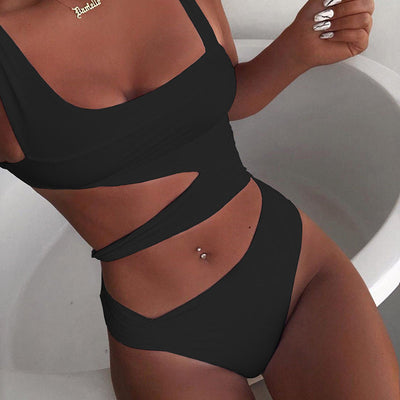 Thin Strap Cutout One Piece Swimsuit