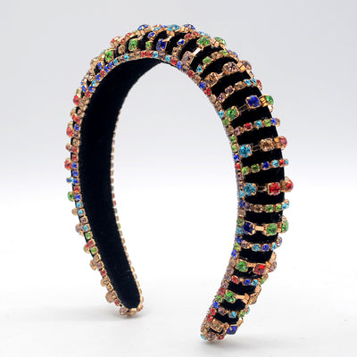 Rhinestone Crystal Headband Wide Hairband Hair Hoop