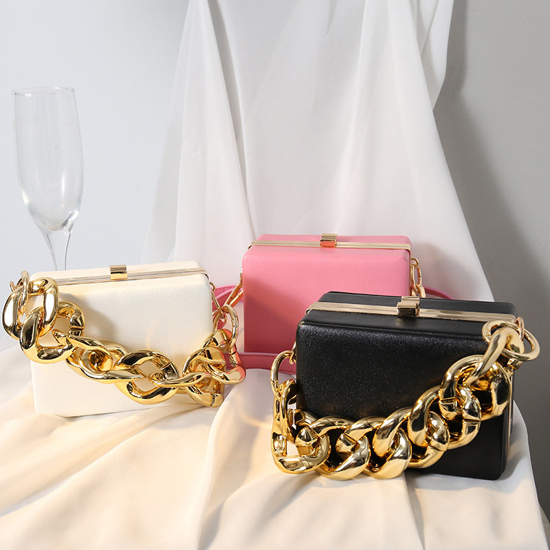 Stylish Chains Decoration Mini Shoulder Bag