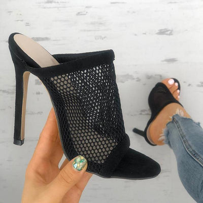 Mesh Openwork High Heel Sandals - Shop Shiningbabe - Womens Fashion Online Shopping Offering Huge Discounts on Shoes - Heels, Sandals, Boots, Slippers; Clothing - Tops, Dresses, Jumpsuits, and More.