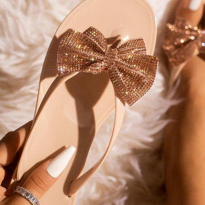 Studded Bowknot Design Open Toe Sandals - Shop Shiningbabe - Womens Fashion Online Shopping Offering Huge Discounts on Shoes - Heels, Sandals, Boots, Slippers; Clothing - Tops, Dresses, Jumpsuits, and More.