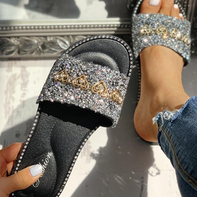 Open Toe Studded Design Flat Sandals - Shop Shiningbabe - Womens Fashion Online Shopping Offering Huge Discounts on Shoes - Heels, Sandals, Boots, Slippers; Clothing - Tops, Dresses, Jumpsuits, and More.