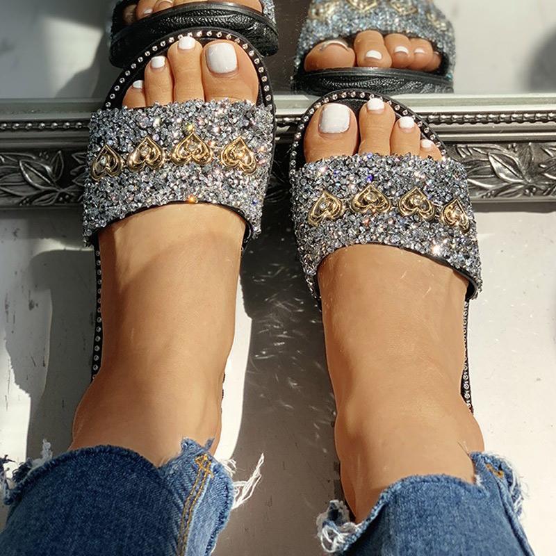 Open Toe Studded Design Flat Sandals - Shop Shiningbabe - Womens Fashion Online Shopping Offering Huge Discounts on Shoes - Heels, Sandals, Boots, Slippers; Clothing - Tops, Dresses, Jumpsuits, and More.