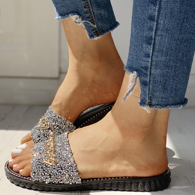 Open Toe Studded Design Flat Sandals - Shop Shiningbabe - Womens Fashion Online Shopping Offering Huge Discounts on Shoes - Heels, Sandals, Boots, Slippers; Clothing - Tops, Dresses, Jumpsuits, and More.