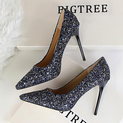 Sequin Pointed Nightclub High Heels - Shop Shiningbabe - Womens Fashion Online Shopping Offering Huge Discounts on Shoes - Heels, Sandals, Boots, Slippers; Clothing - Tops, Dresses, Jumpsuits, and More.