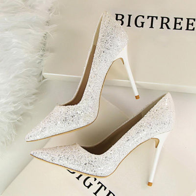 Sequin Pointed Nightclub High Heels - Shop Shiningbabe - Womens Fashion Online Shopping Offering Huge Discounts on Shoes - Heels, Sandals, Boots, Slippers; Clothing - Tops, Dresses, Jumpsuits, and More.