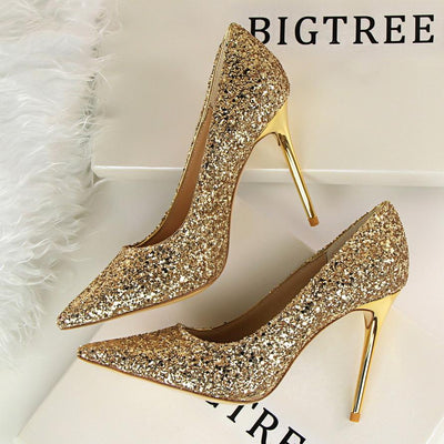 Sequin Pointed Nightclub High Heels - Shop Shiningbabe - Womens Fashion Online Shopping Offering Huge Discounts on Shoes - Heels, Sandals, Boots, Slippers; Clothing - Tops, Dresses, Jumpsuits, and More.